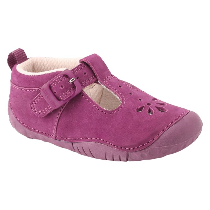 Start-Rite Baby Bubble T-bar Leather Shoes, Berry