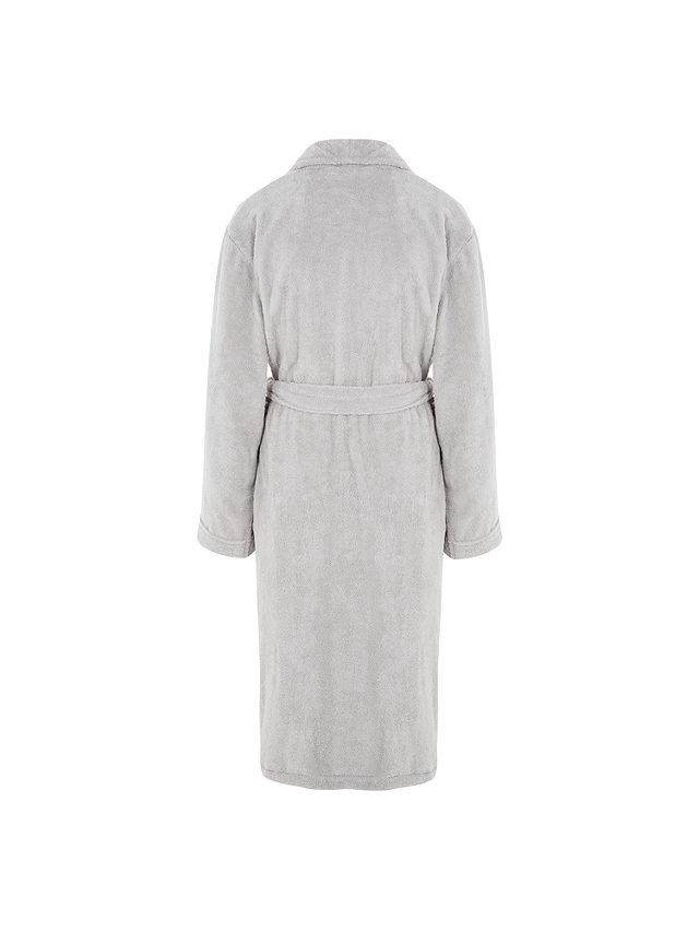 John Lewis & Partners Super Soft and Cosy Unisex Cotton Bath Robe, Silver/Grey, XS/S