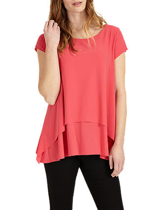 Phase Eight Leela Layered Top, Perky Pink