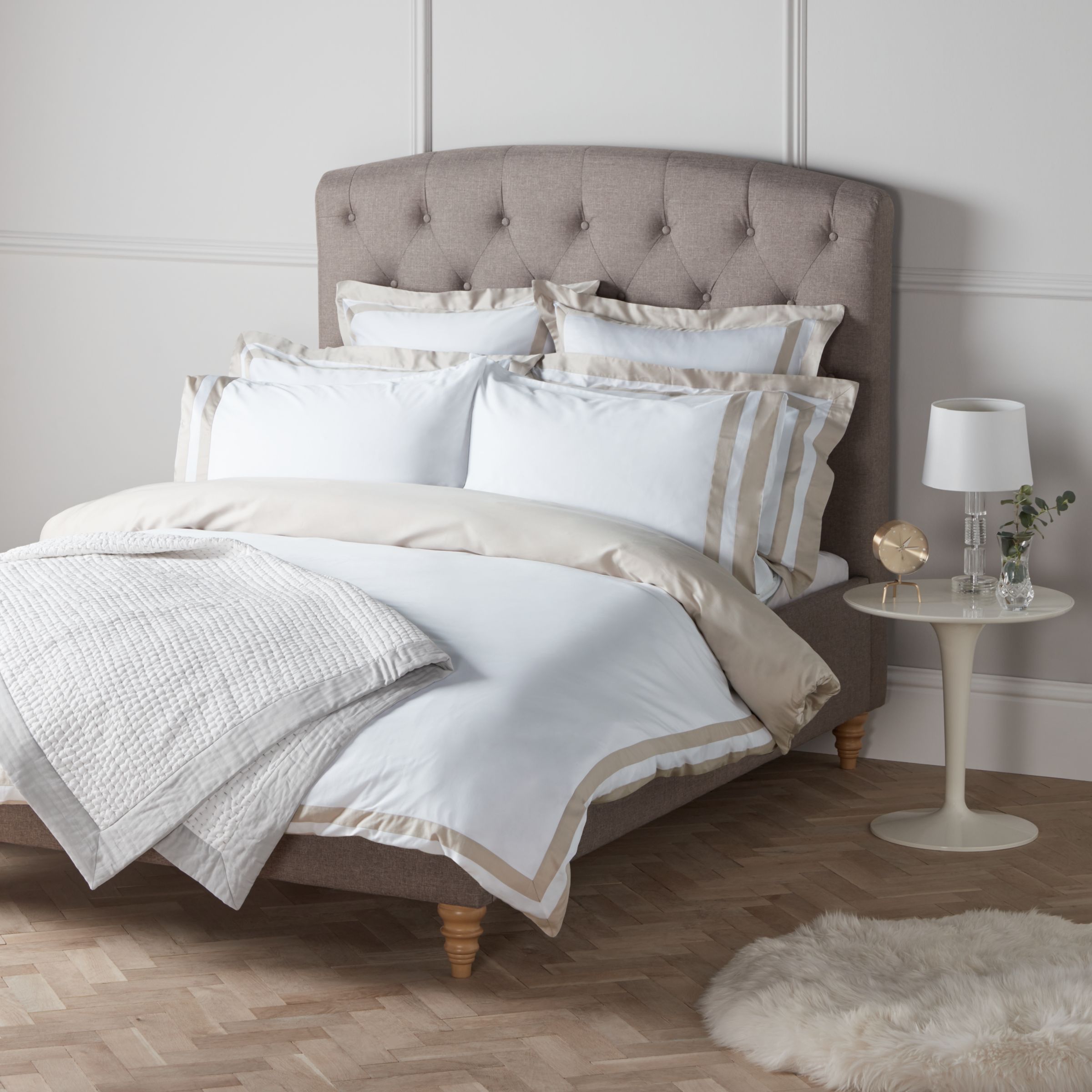 John Lewis & Partners Soft and Silky Ascot Cotton Satin Bedding