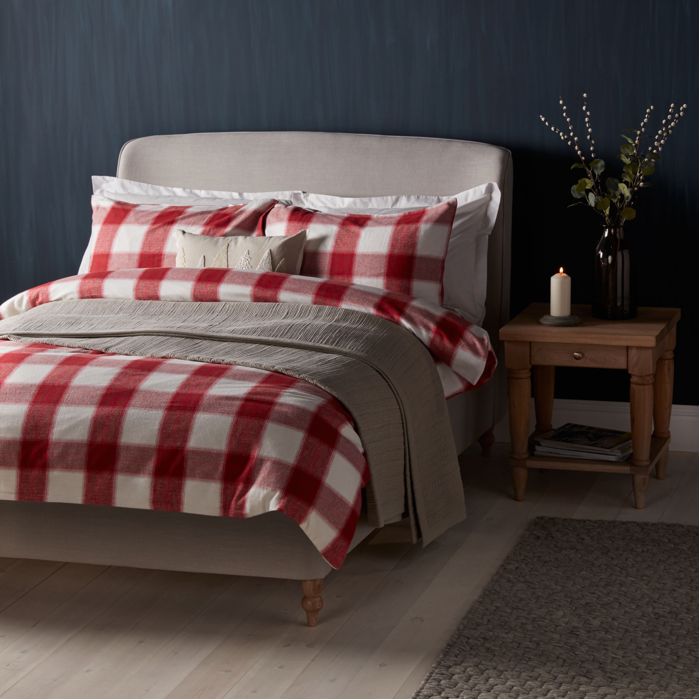 John Lewis Partners Warm And Cosy Ombre Check Brushed Cotton