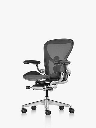 Herman Miller Aeron Office Chair, Size A, Graphite/Polished Aluminium