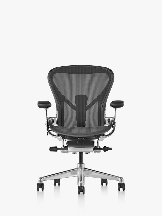 Herman Miller Aeron Office Chair, Size A, Graphite/Polished Aluminium