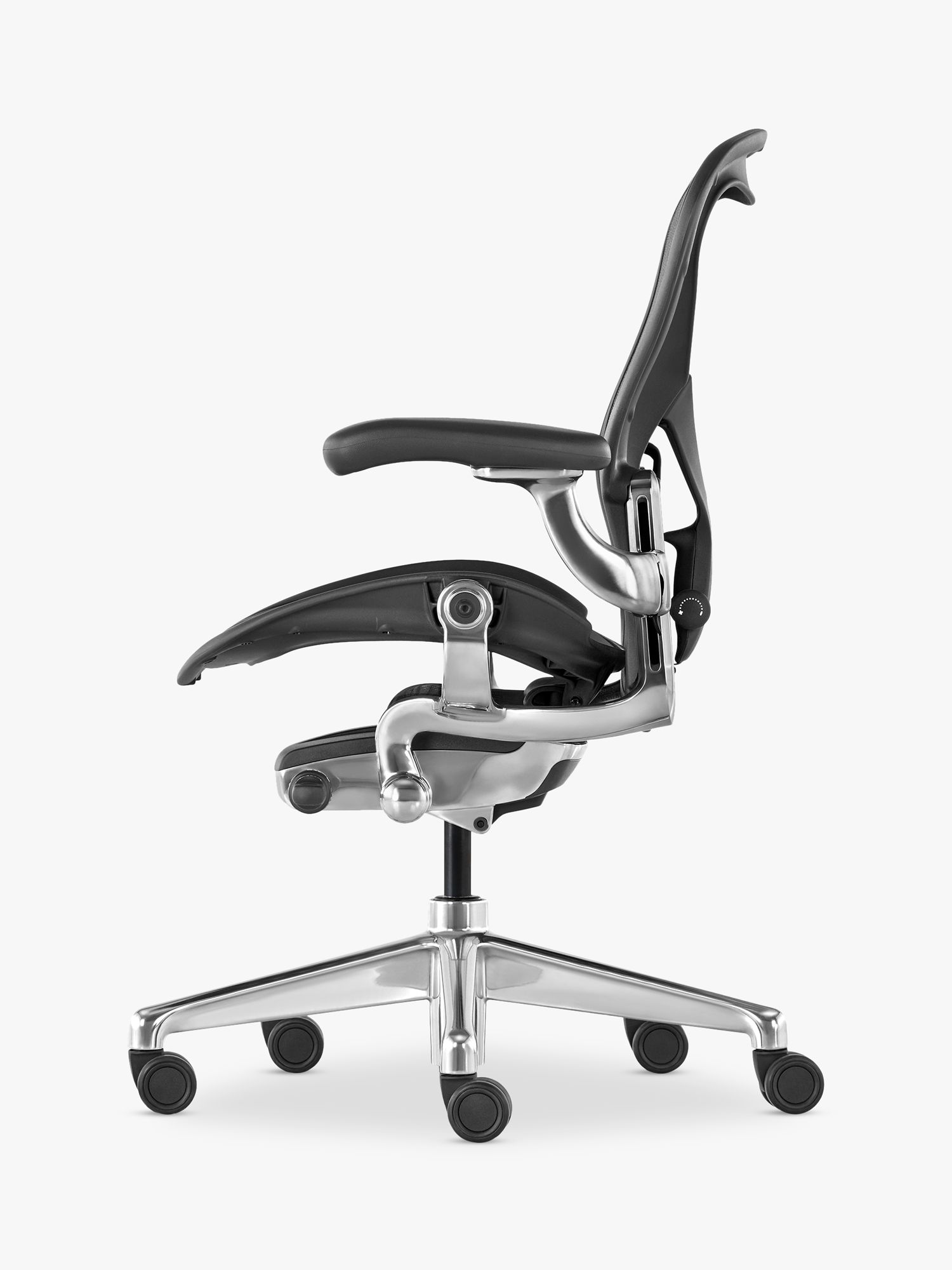 Rådne angst Bar Herman Miller Aeron Office Chair, Size A, Graphite/Polished Aluminium