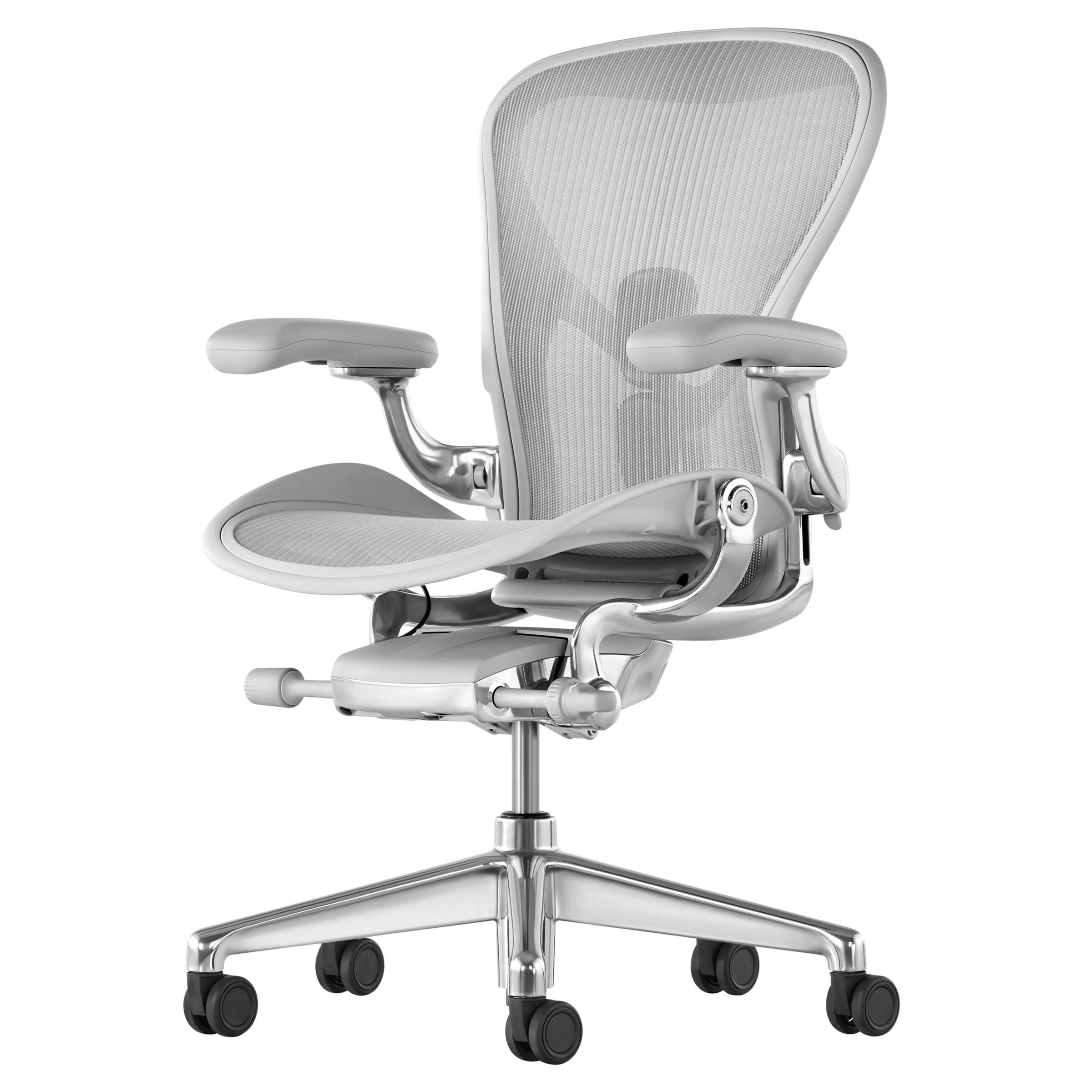 Herman Miller Aeron Office Chair, Mineral/Polished Aluminium at John