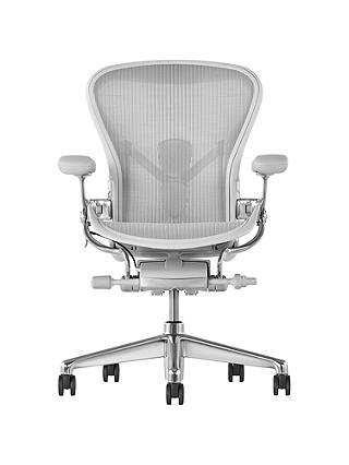 Herman Miller Aeron Office Chair, Mineral/Polished Aluminium