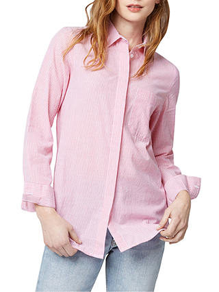 Warehouse Casual Seersucker Stripe Shirt, Pink