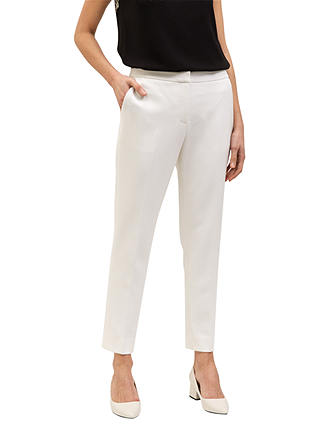 Jaeger Cropped Stretch Trousers, Ivory