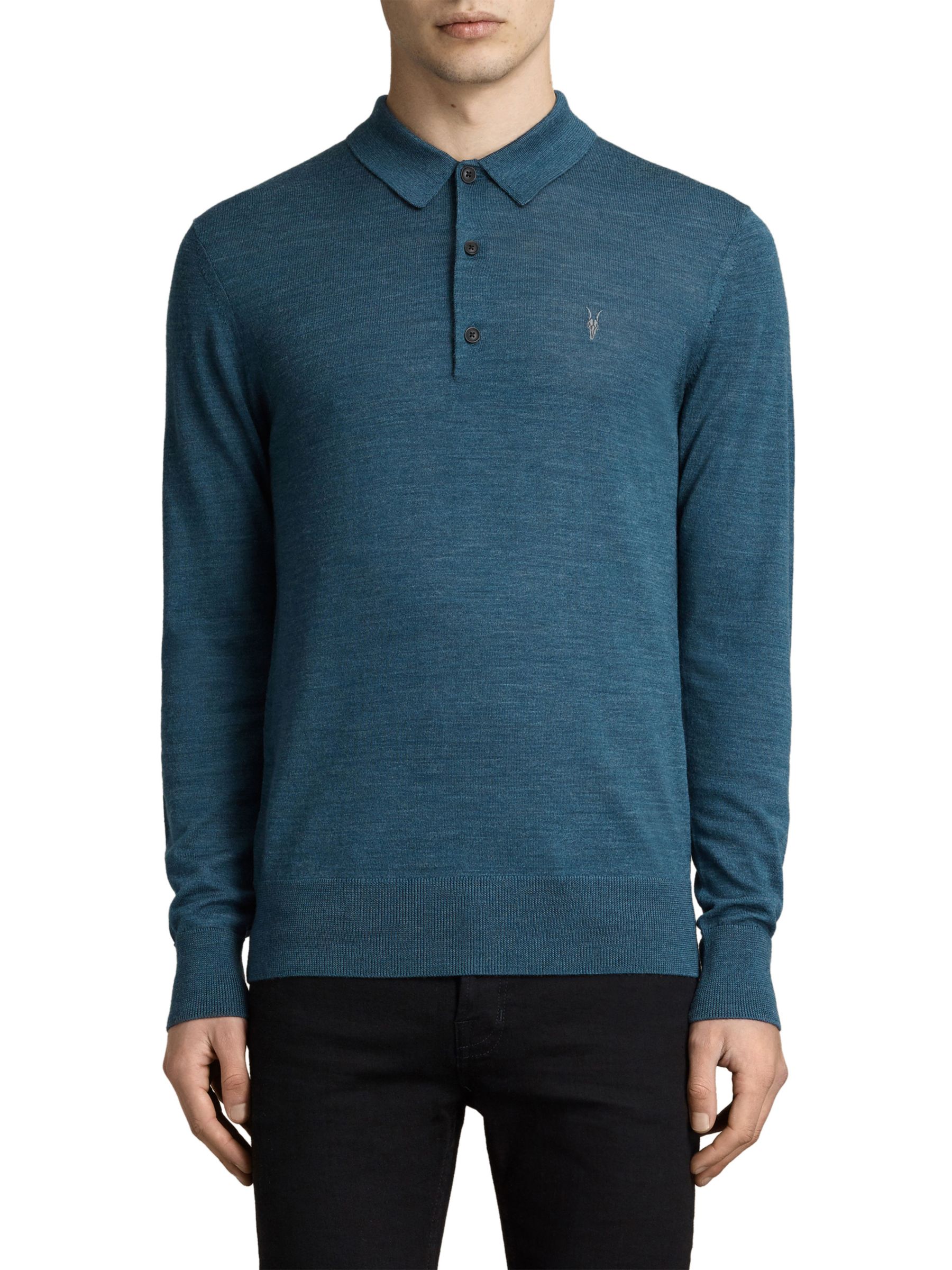 all saints mode merino polo shirt