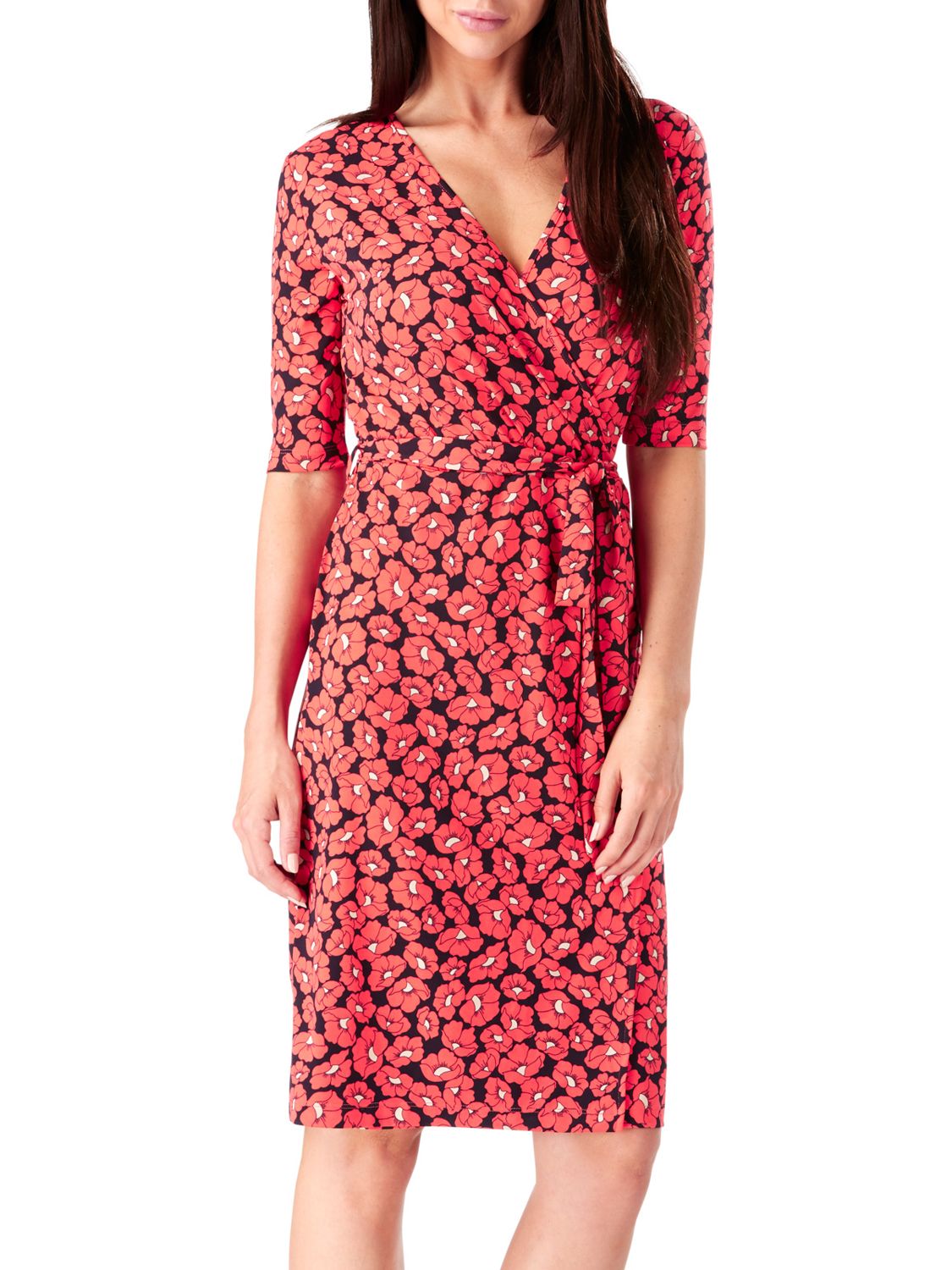 Sugarhill Boutique Marian Floral Jersey Wrap Dress, Red at John Lewis & Partners