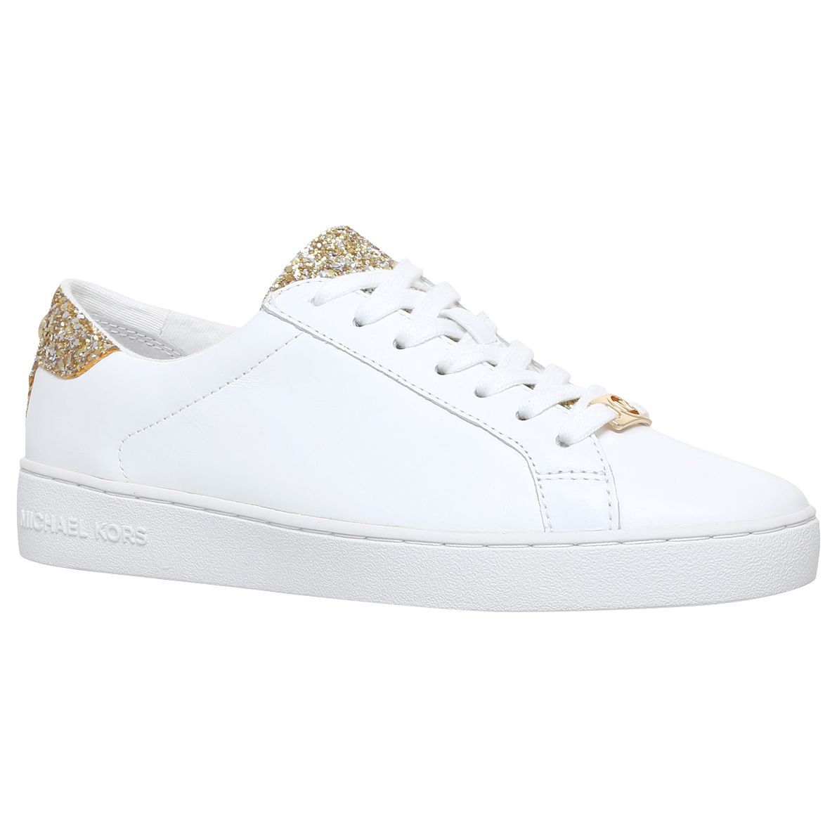 MICHAEL Michael Kors Irving Lace Up Trainers, White at John Lewis ...