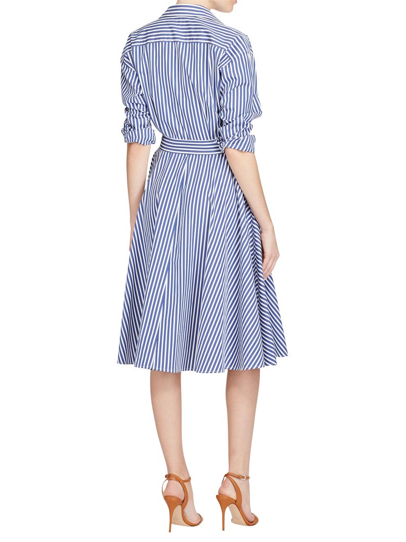 Polo Ralph Lauren Striped Cotton Shirt Dress, Blue