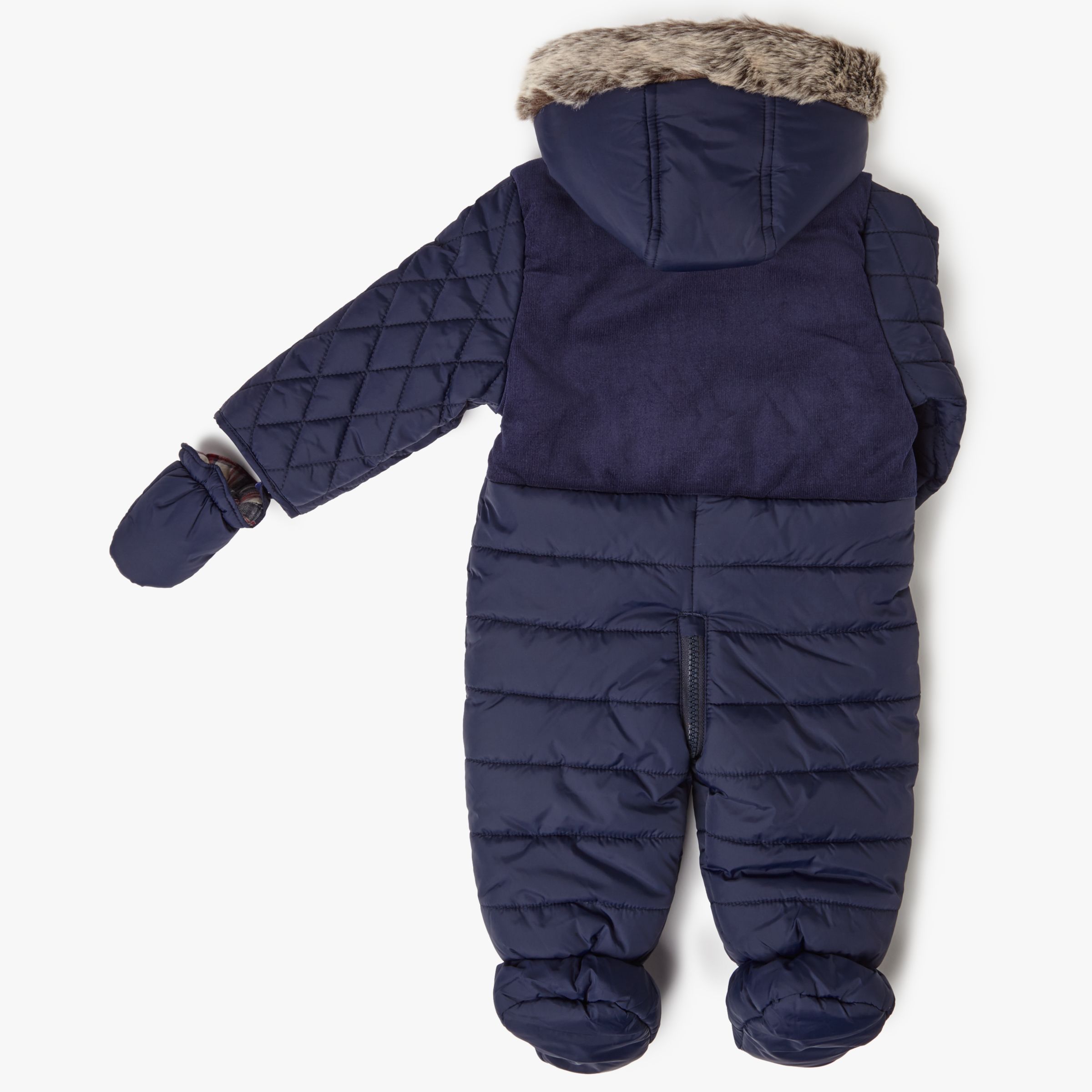 navy snowsuit baby