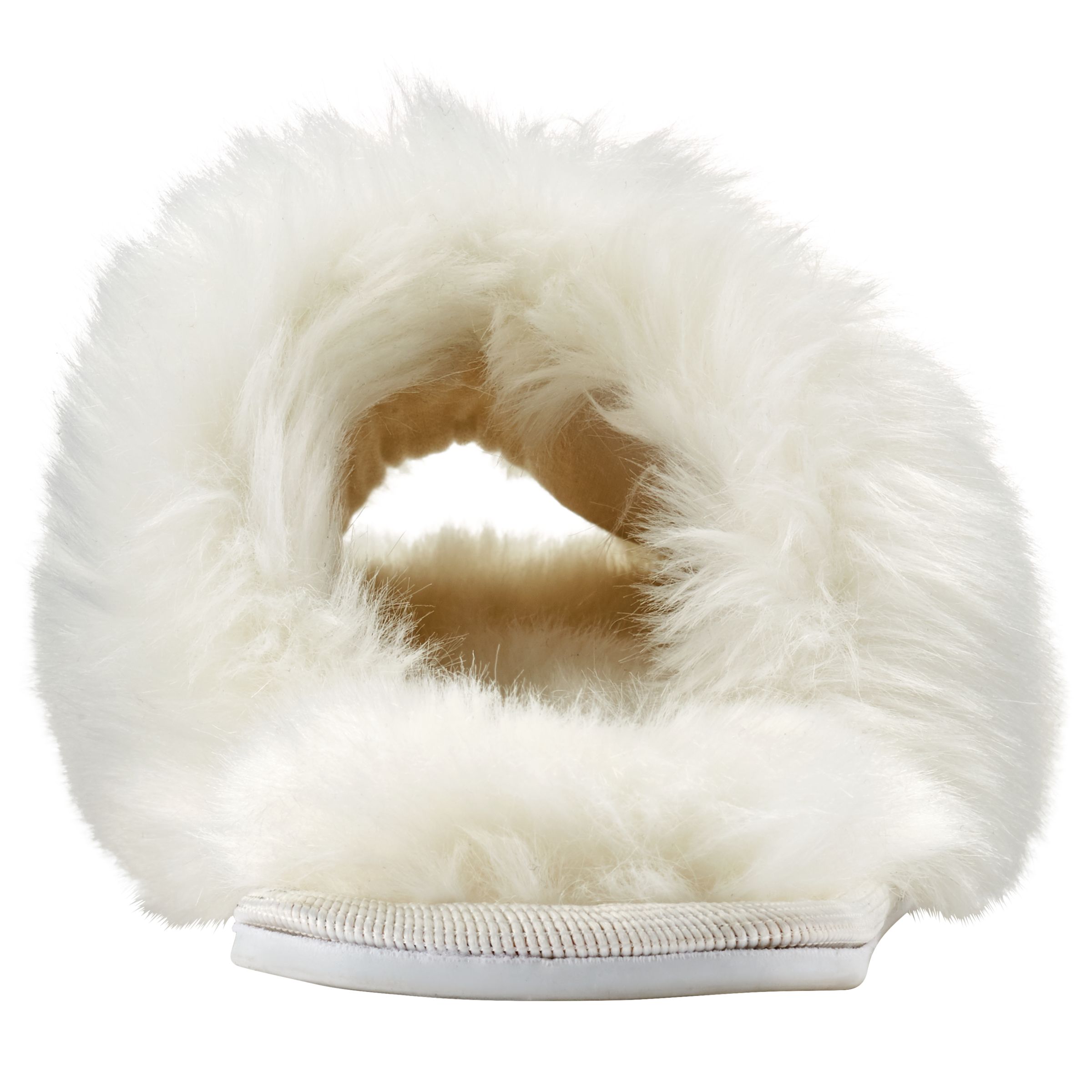 white fluffy slider slippers