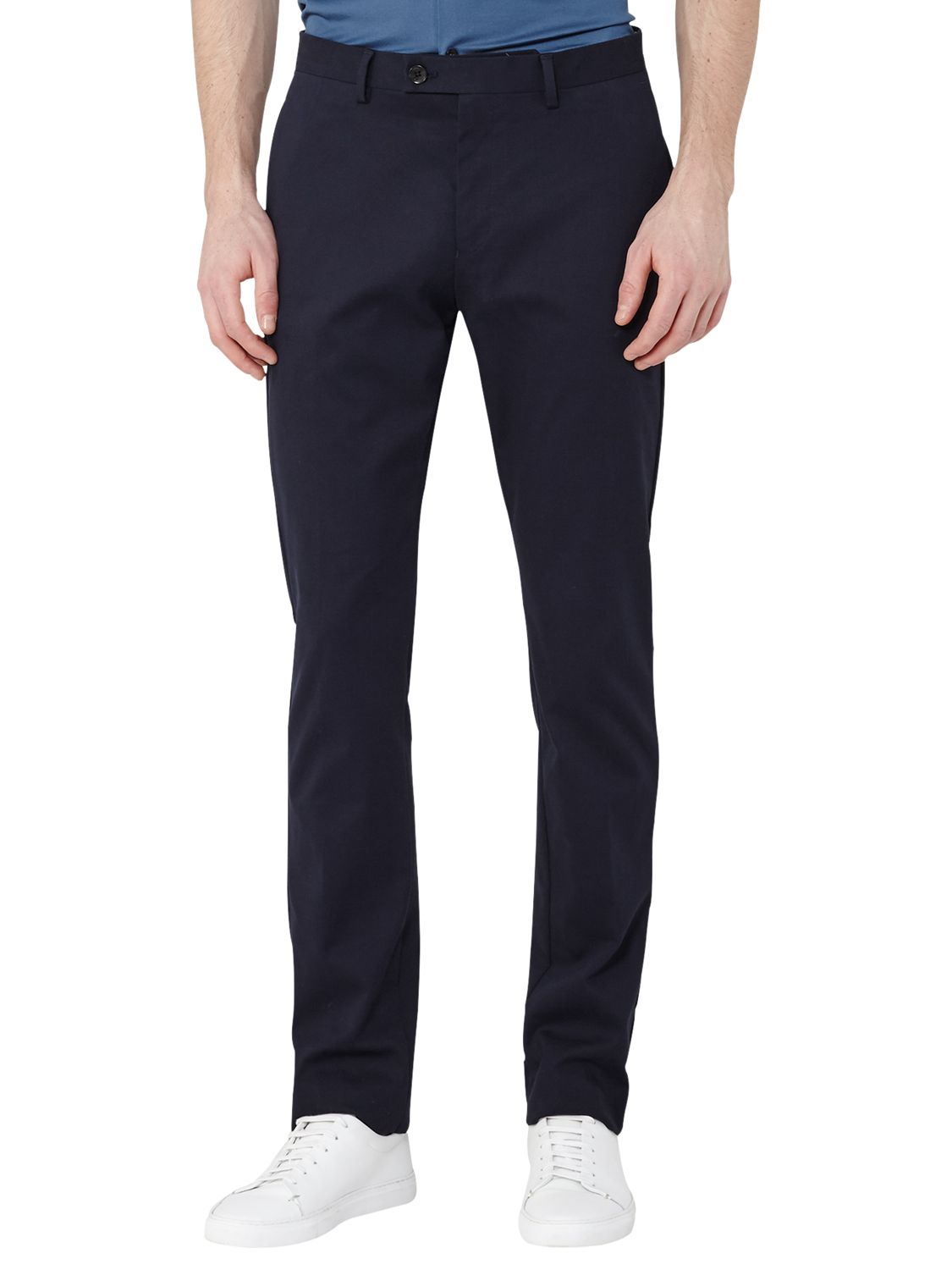 Reiss Griffin Washed Twill Trousers, Navy