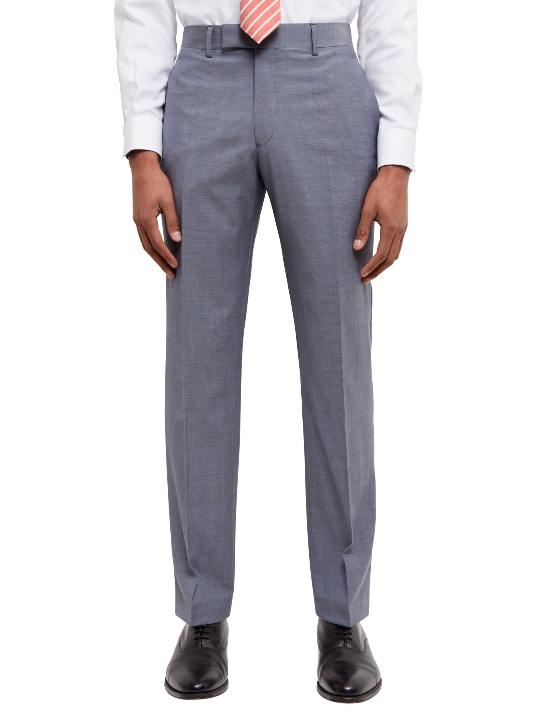 Jaeger Super 110s Wool Sharkskin Regular Fit Suit Trousers, Grey Melange