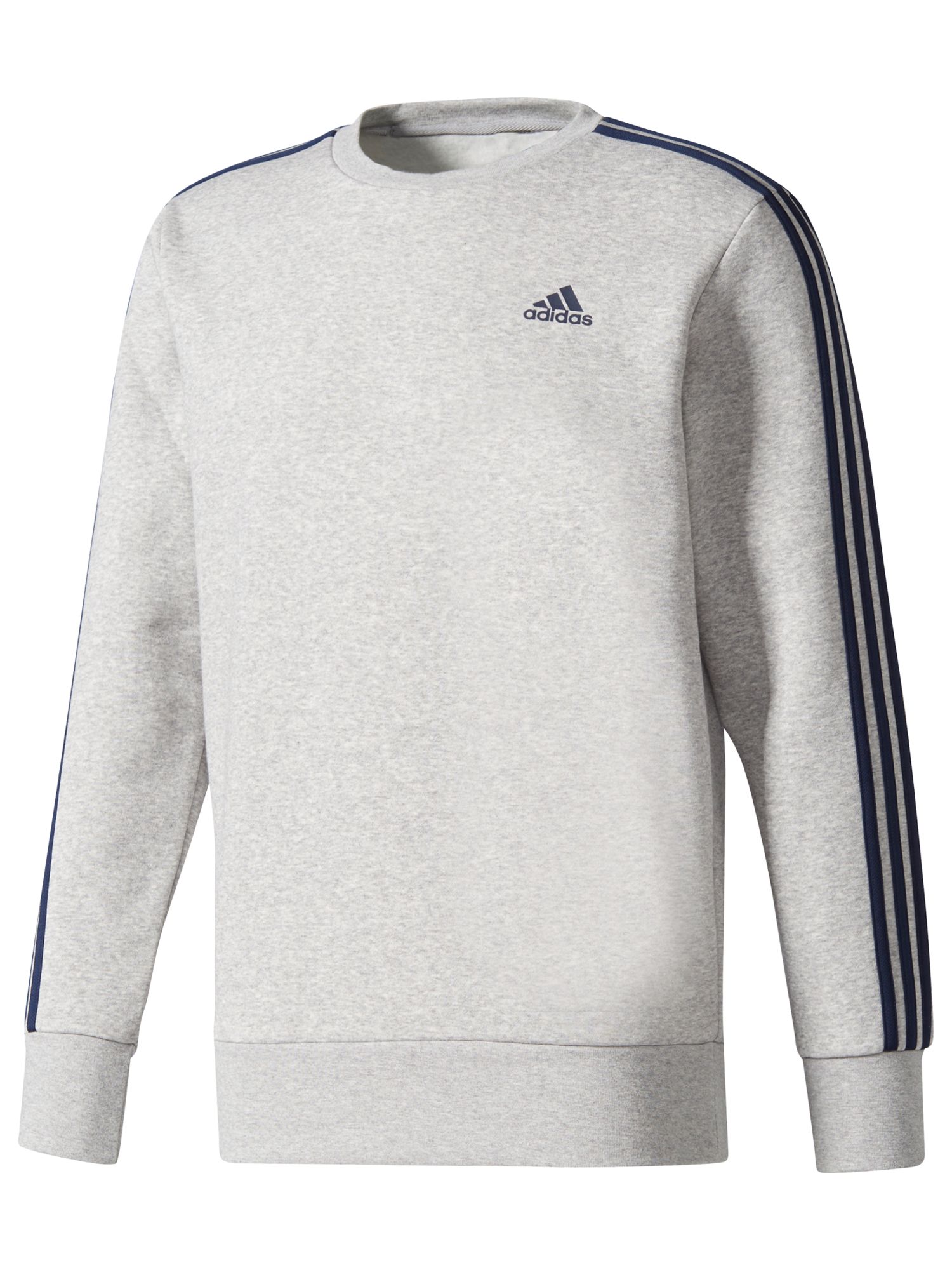  Adidas  Essentials 3 Stripes Crew Sweatshirt  Grey at John 