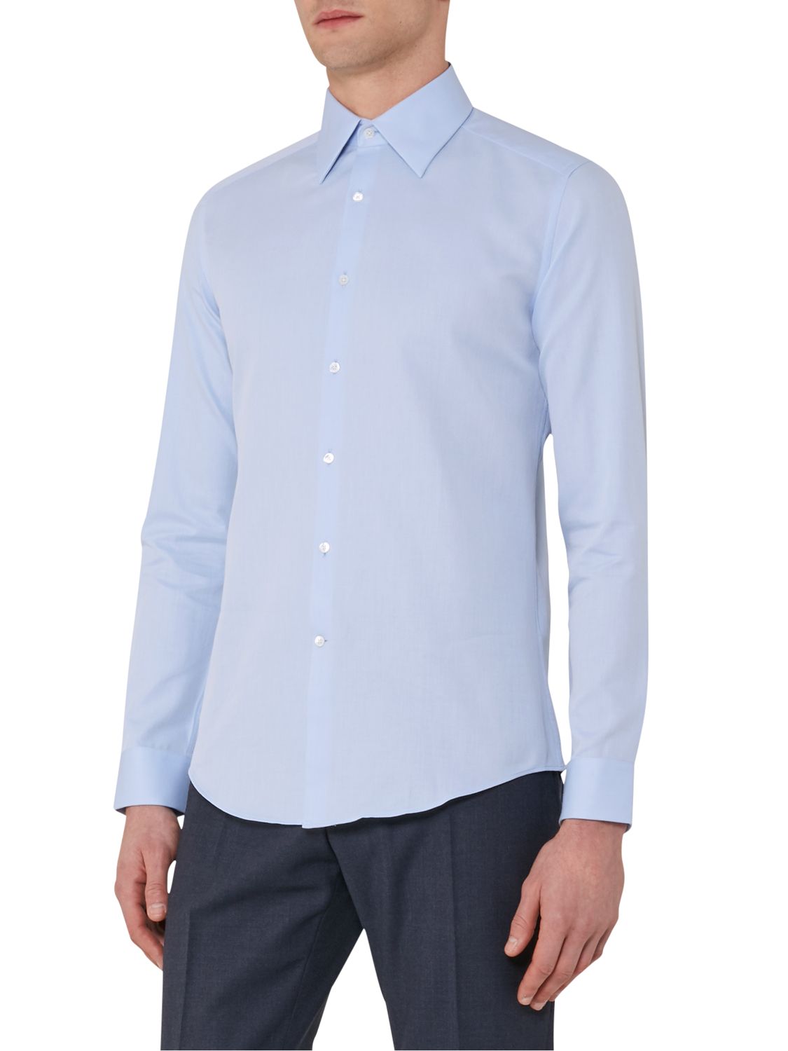 Reiss Colton Large Collar Slim Fit Shirt, Soft Blue