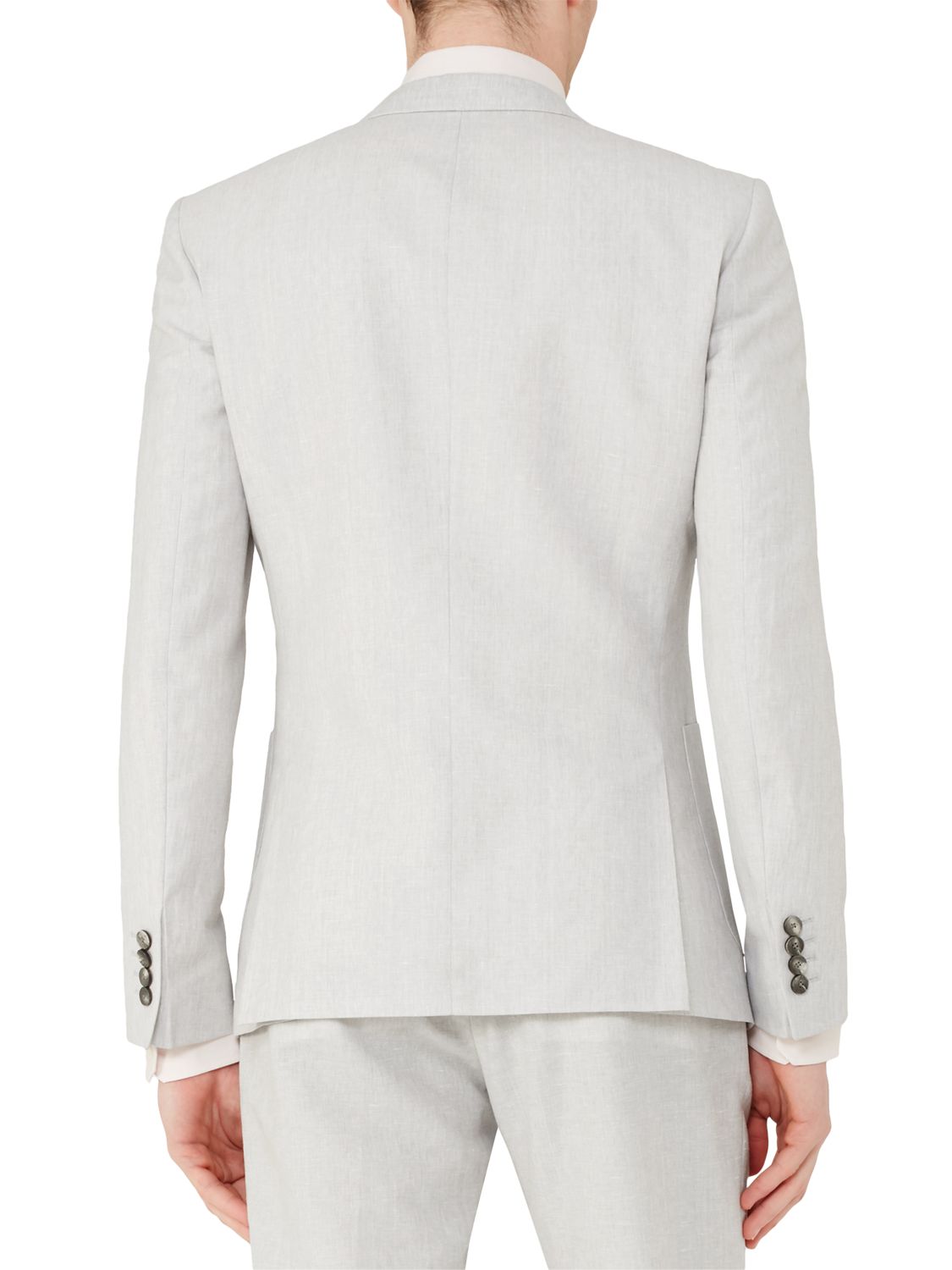 Reiss Rumble Wool Linen Slim Fit Suit Jacket, Light Grey