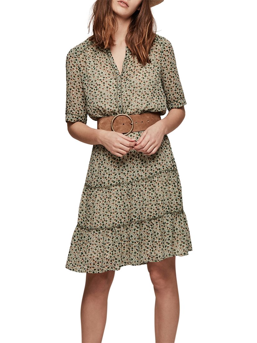 Gerard Wild Floral Print Dress, Green