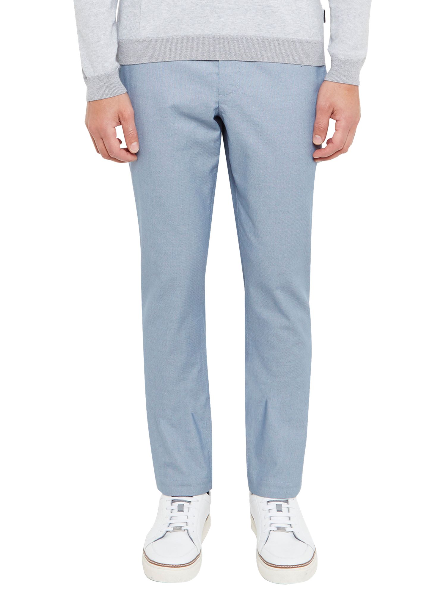 Ted Baker Clasmor Oxford Stretch Cotton Chinos, Light Blue, 36S