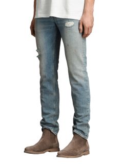 AllSaints Iggy Slim Fit Distressed Jeans, Indigo Blue, 28R
