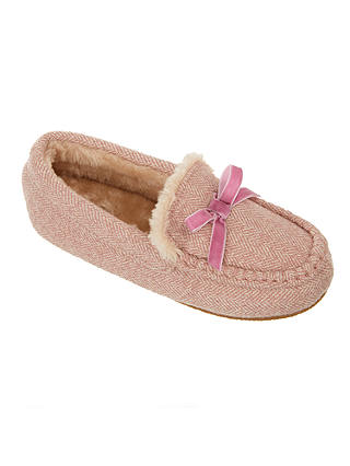 John Lewis & Partners Children's Sheepskin Moccasin Slippers, Pink