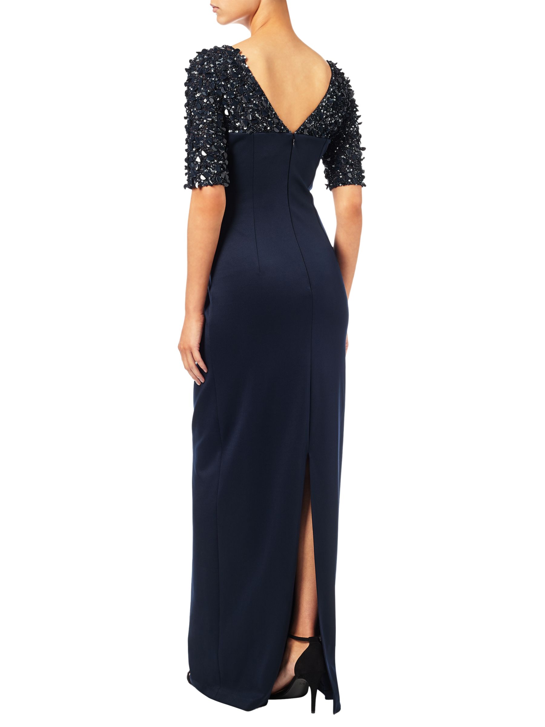 Buy Adrianna Papell Stretch Knit Column Gown, Navy | John Lewis