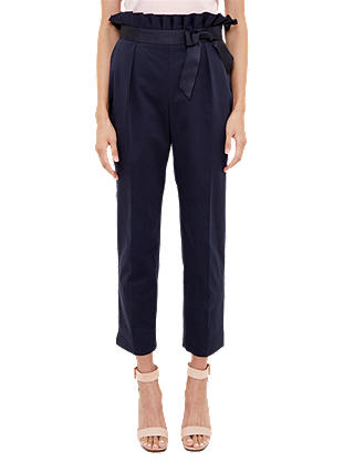 Ted Baker Verbo Ruffle Waistline Cotton Blend Trousers