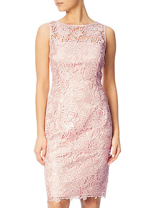 Adrianna Papell Sequin Guipure Lace Sheath Dress, Blush