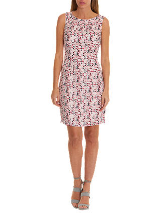 Betty & Co. Printed Shift Dress, Pink/Silver