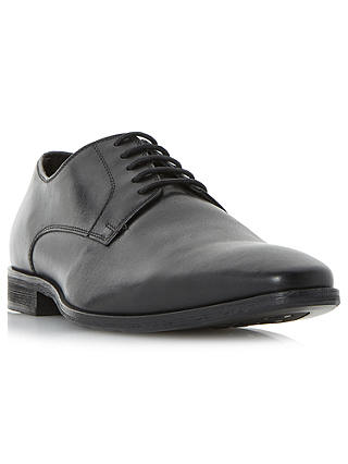 Dune Piccadilly Chisel Plain Vamp Leather Derby Shoes, Black
