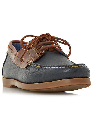 Dune Boater Leather Classic Boat Shoes, Navy