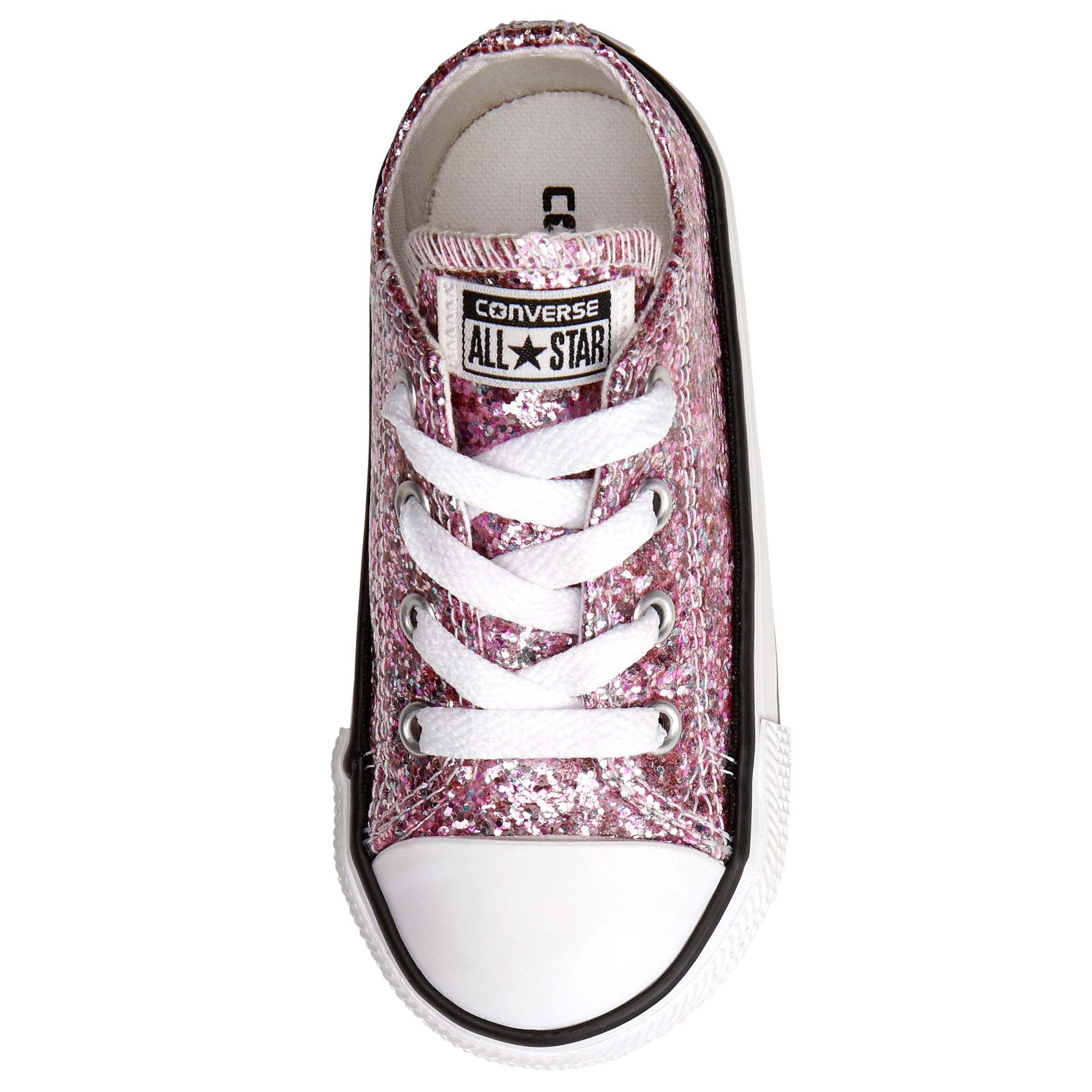 Star Lace Up Shoes, Pink Glitter 