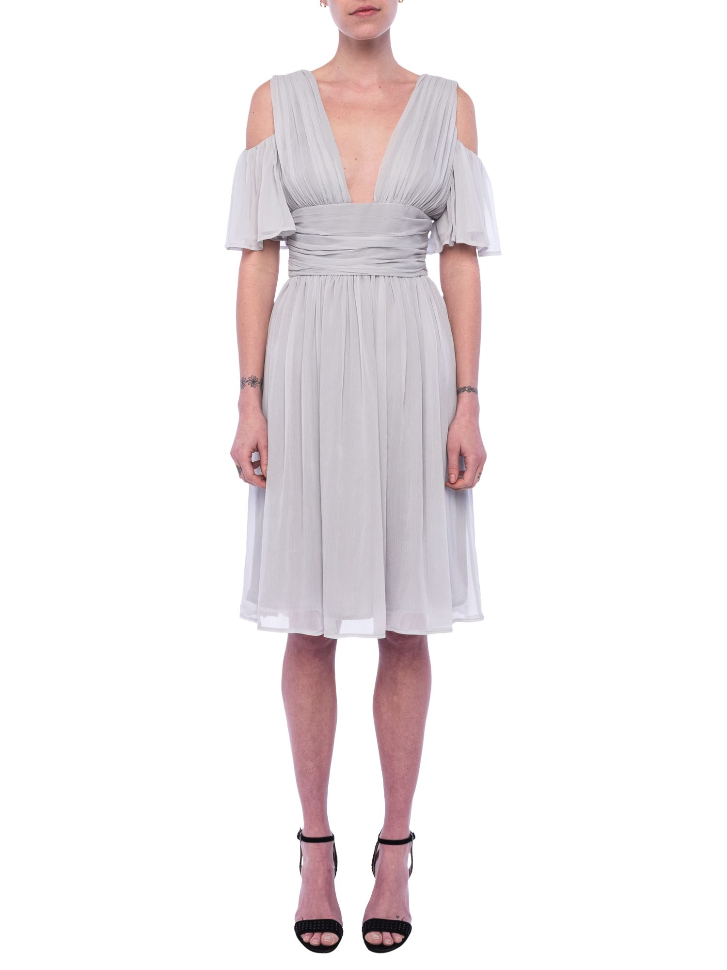 French Connection Constance Draped Cold Shoulder Dress, Lilac