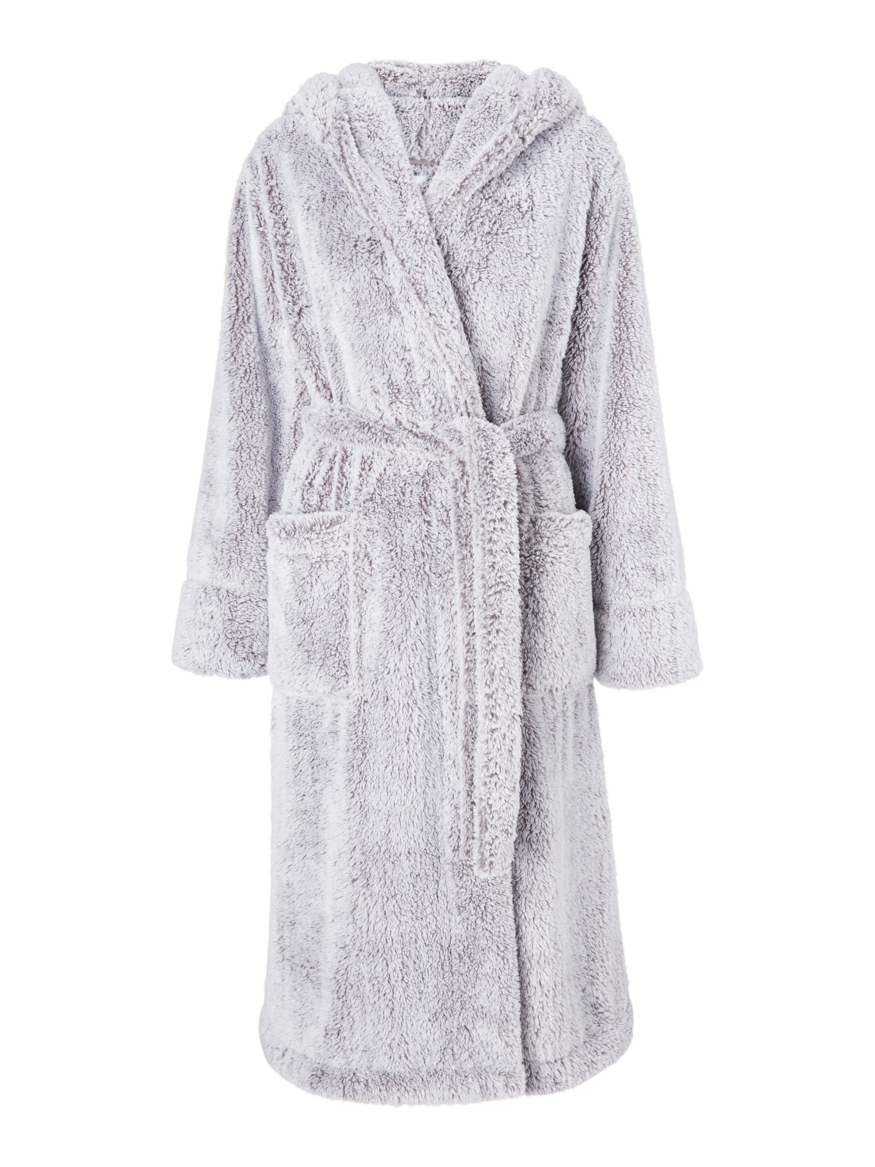 John Lewis Hi Pile Fleece Robe, Grey, S