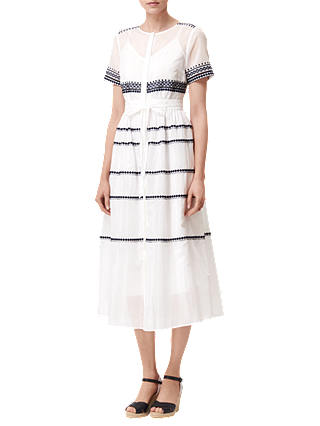 L.K. Bennett Tarley Embroidered Dress, Cream