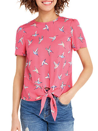 Oasis Hummingbird Tie Front T-Shirt, Multi