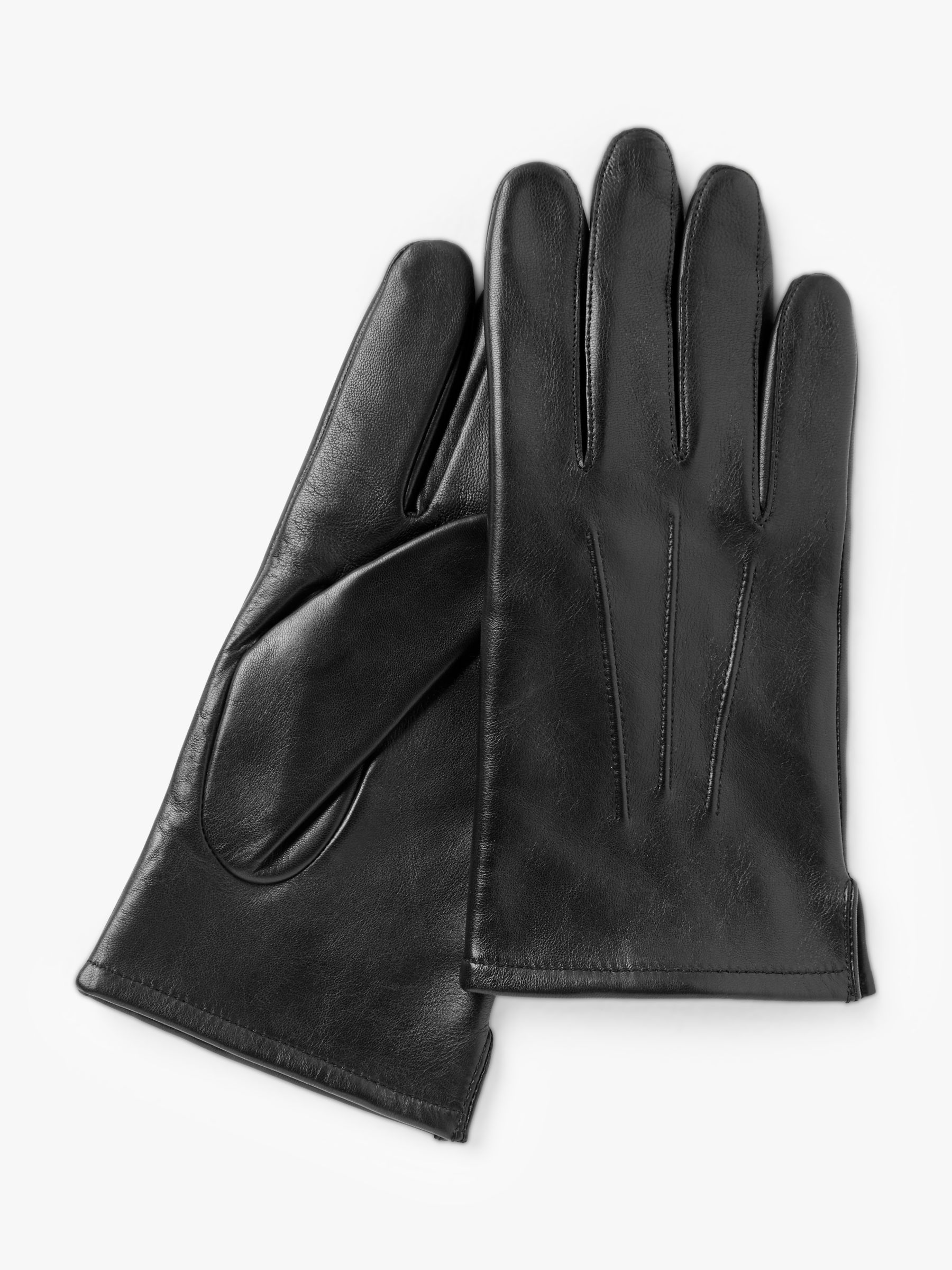 lined black leather gloves
