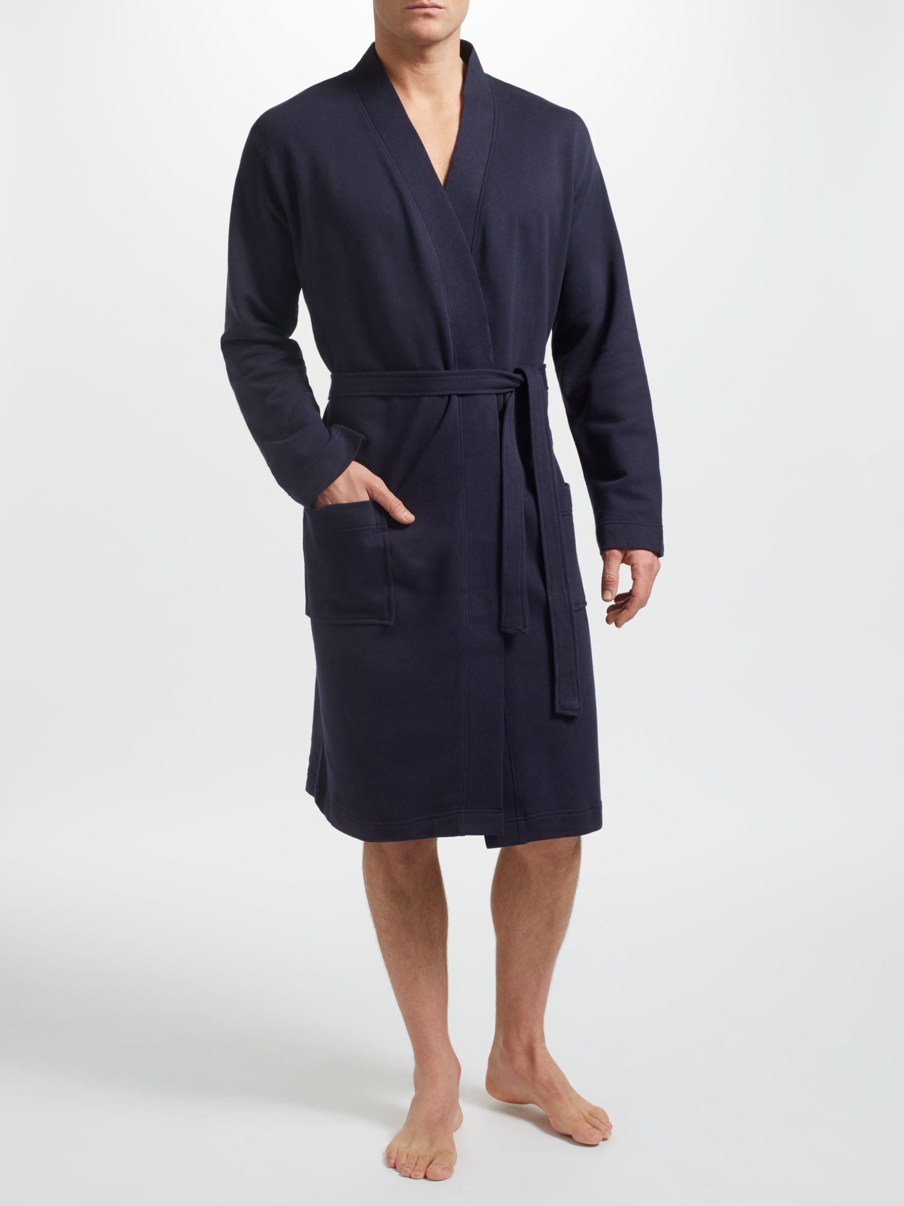 John Lewis & Partners Jersey Robe, Navy, XL