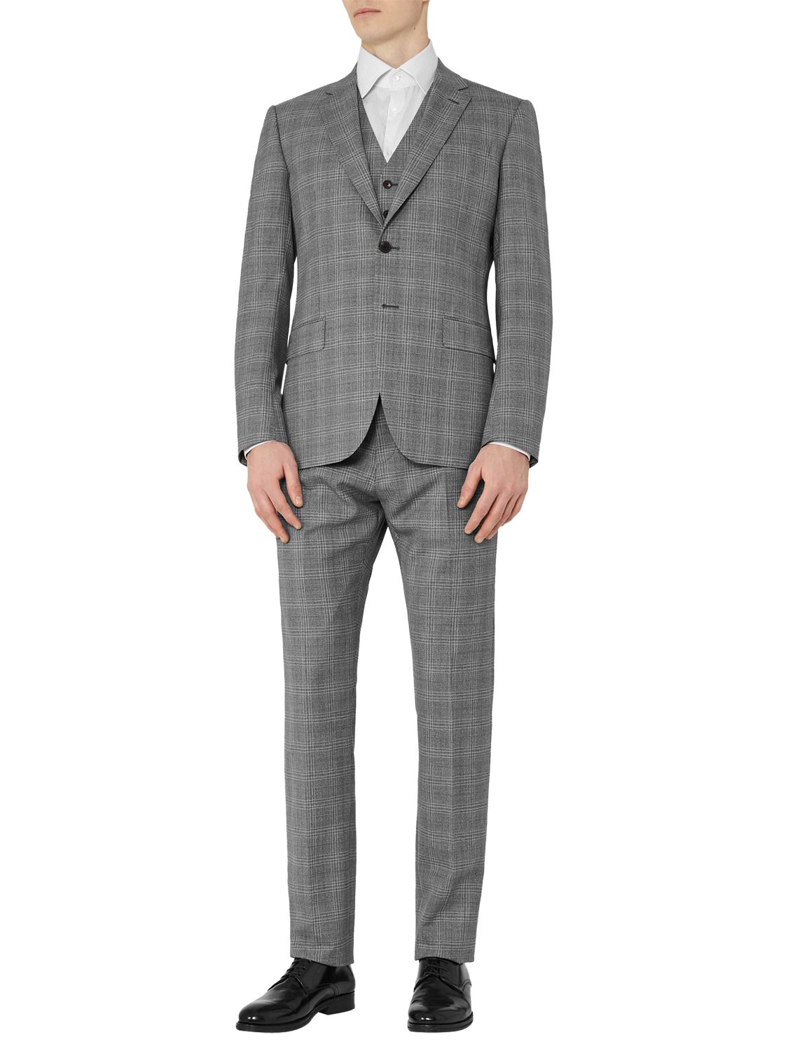Reiss Crow Check Classic Fit Three Piece Suit, Grey