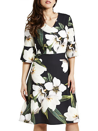 Celuu Blake Striking Floral Print Dress, Grey