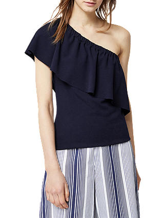 Warehouse One Shoulder Frill Top
