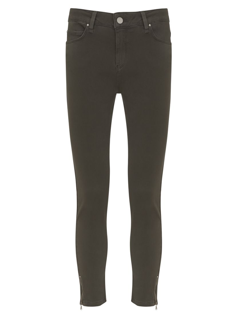 Mint Velvet Seattle Skinny Jeans, Khaki at John Lewis & Partners