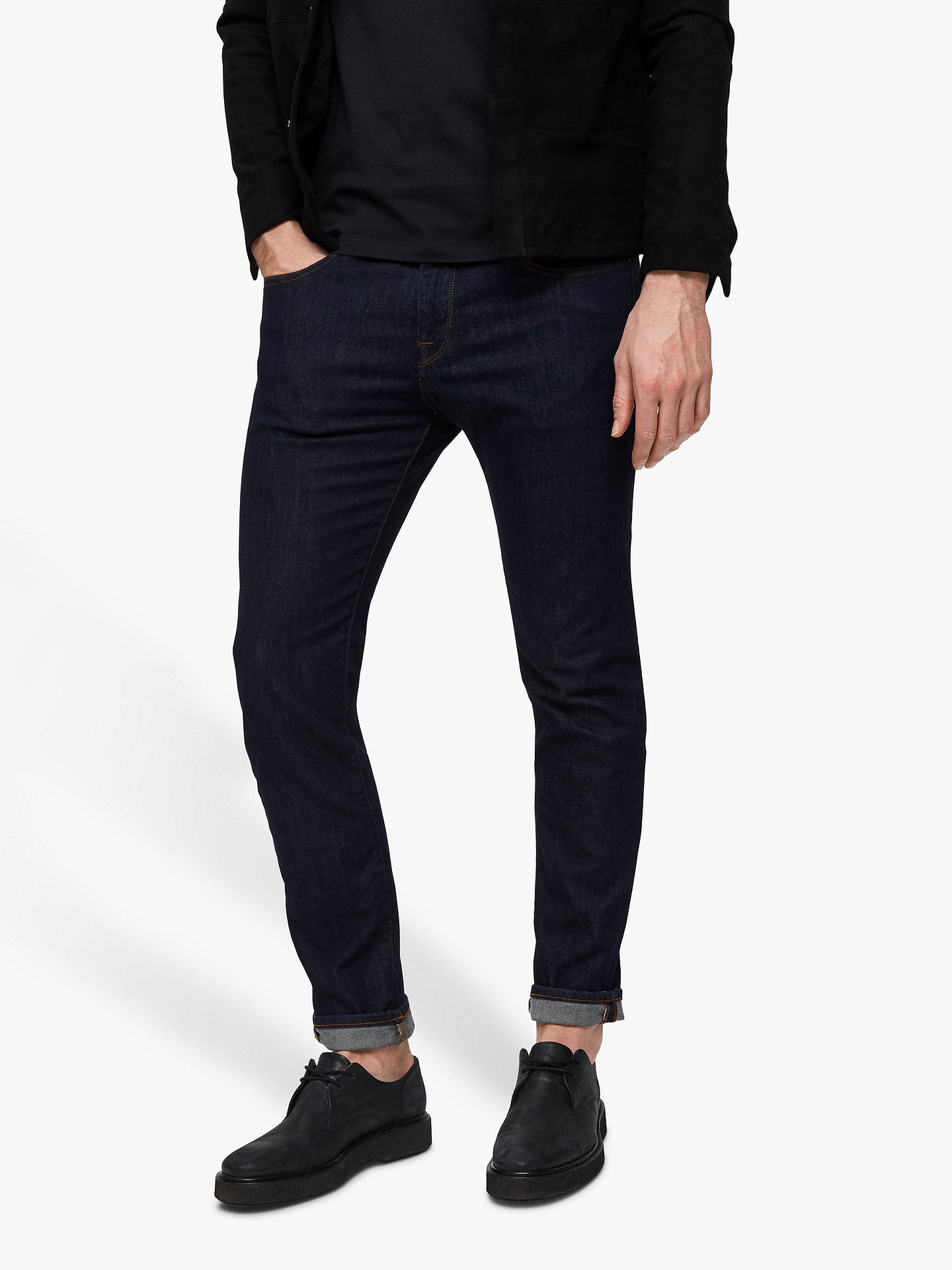 SELECTED HOMME Leon Slim Jeans, Dark Rinse at John Lewis & Partners
