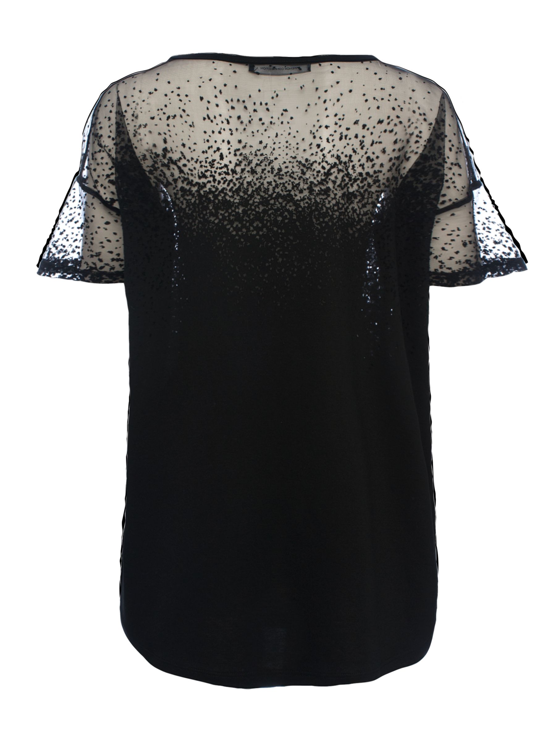 French Connection Sheer Space Jersey Round Neck Top