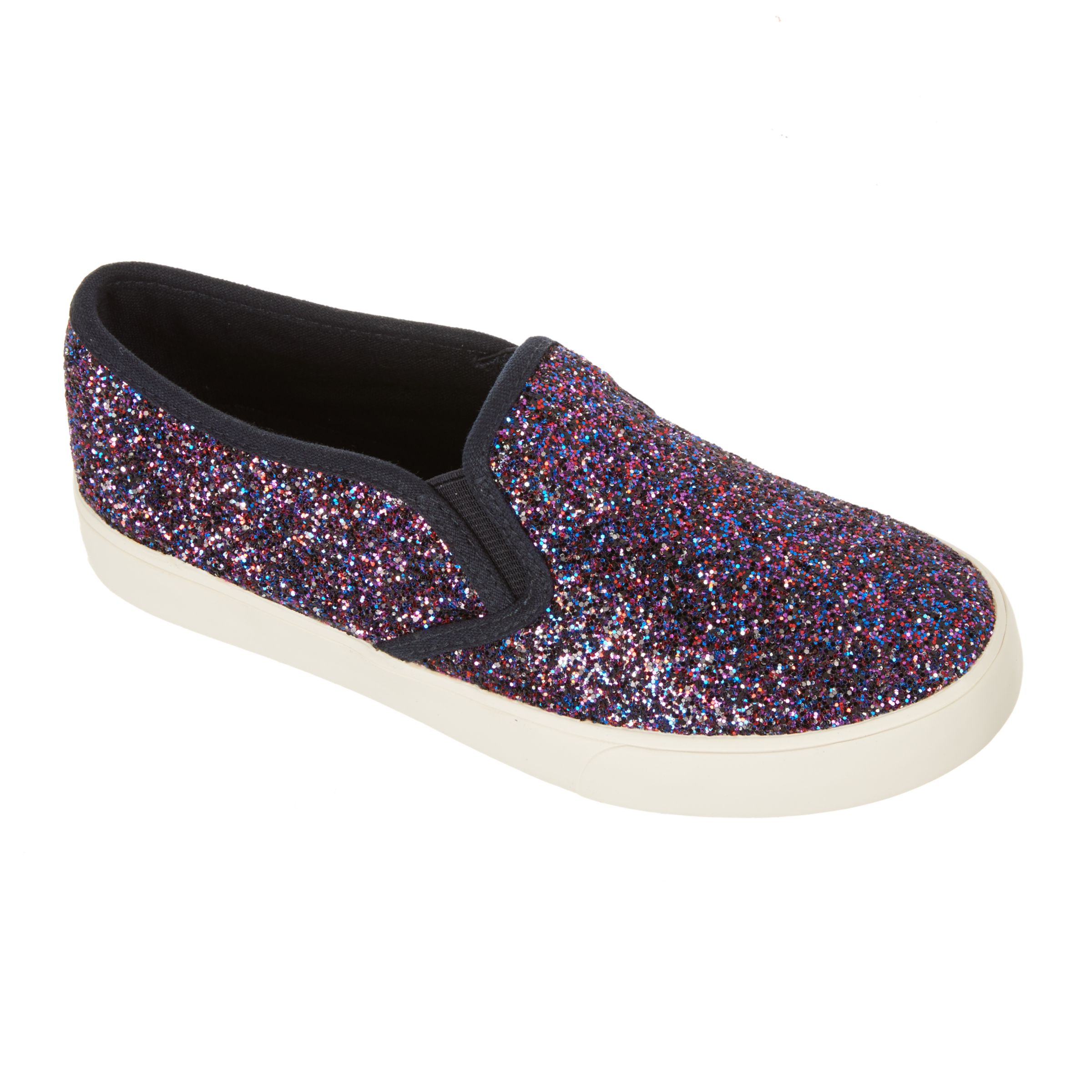 John Lewis & Partners Children's Pheobe Glitter Slip On Shoes, Purple, 6 Jnr