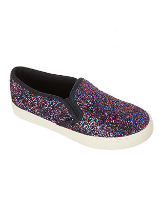 John Lewis & Partners Children's Pheobe Glitter Slip On Shoes, Purple