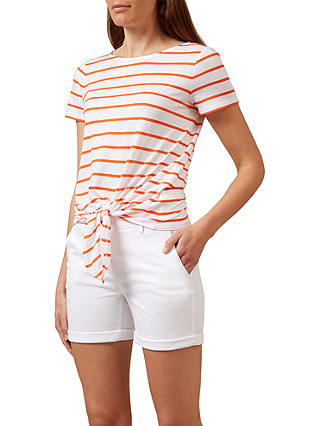 Hobbs Alexandra Breton Knot T-Shirt, Orange / White