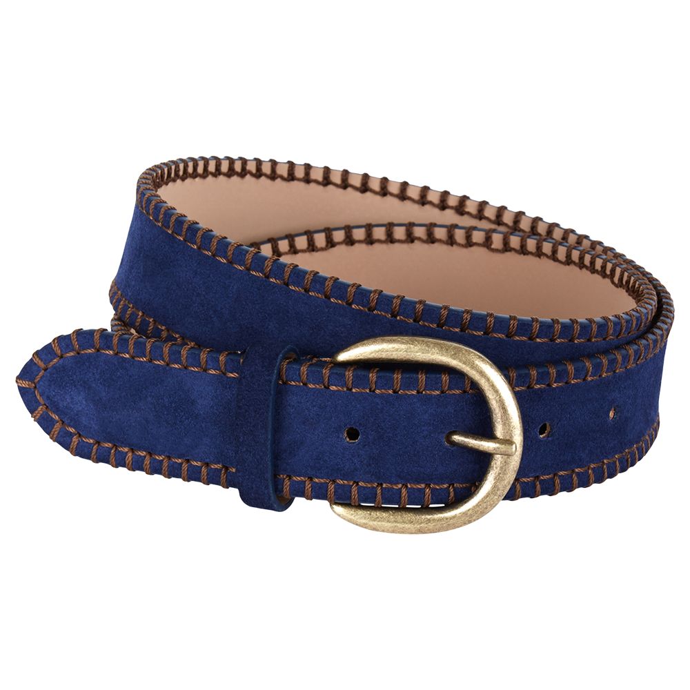 Hobbs Selena Leather Belt, Navy/Tan, XL